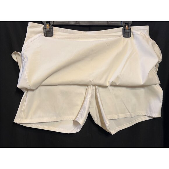 Adidas White Tennis Skirt With Built-In Shorts Size 6 Polyester & Spandex Active - Picture 8 of 9